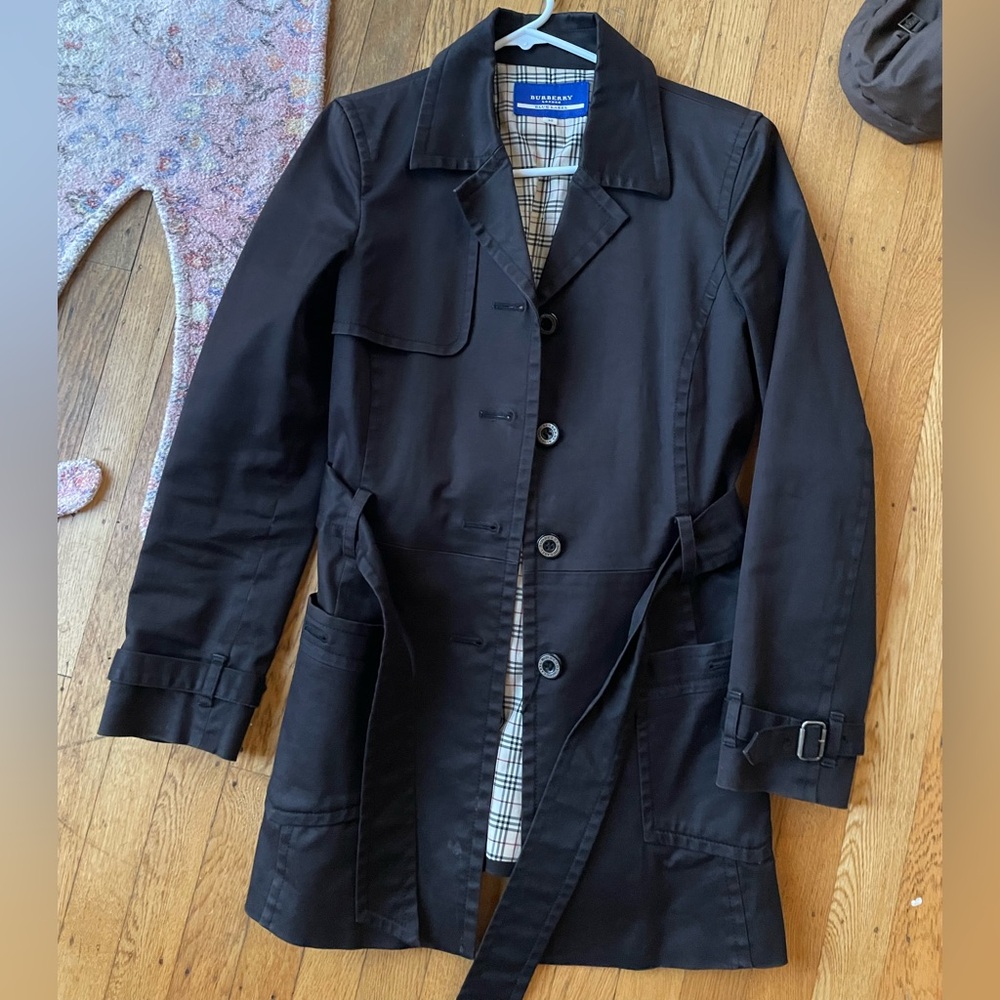 Burberry Black Classic Trench Coat with Signature Check Lining
